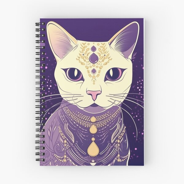 Item preview,  Elegant Cat Portrait with Decorative Elements Against  designed and sold by TIA-shop.