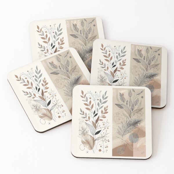 Item preview, Earth Tones Greenery and Feather Print designed and sold by Dynke.