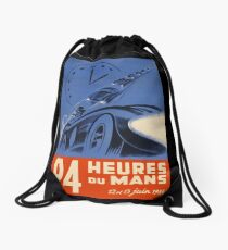 24hs Le Mans, 1954, originales Vintage Poster, schwarzer Hintergrund Turnbeutel
