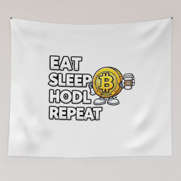 Item preview, Eat Sleep HODL Repeat Bitcoin Crypto Design designed and sold by NoCompetition.