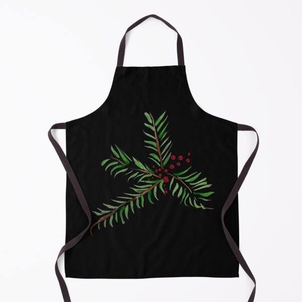 Item preview, Pine tree and berries, black background  designed and sold by Lauracolleen3.