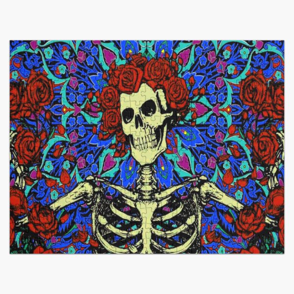 Item preview, Psychedelic Grateful day of the dead roses skeleton  designed and sold by Kludoman.