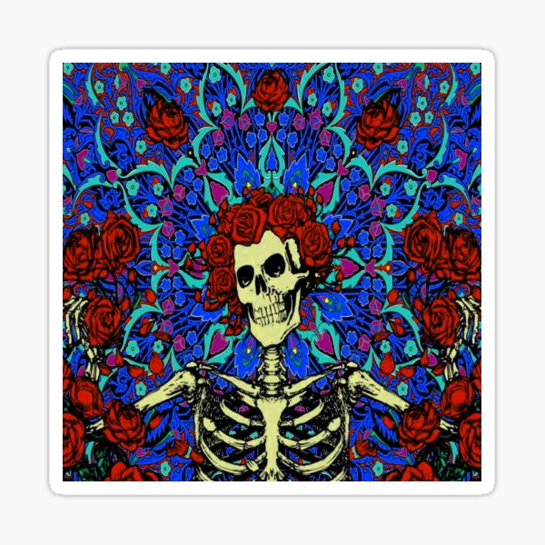 Item preview, Psychedelic Grateful day of the dead roses skeleton  designed and sold by Kludoman.