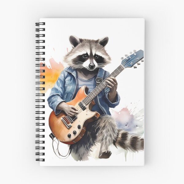 Artikelvorschau, Raccoon Gitarrist, Musiker, Saiteninstrument, Gitarre entworfen und verkauft von Eamornia.