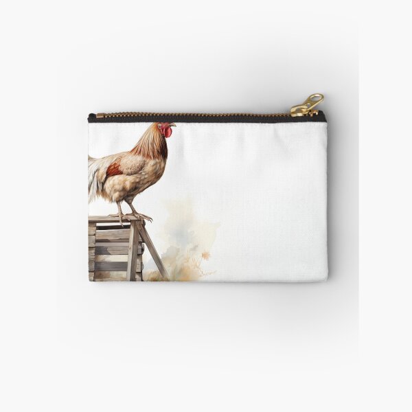 Item preview, Rooster standing on a coop watercolour illlustration designed and sold by Roxane Bay.