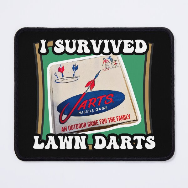 Item preview, I Survived Lawn Darts 80s toys - LAWN DART SURVIVOR - GenX - 80s games - Vintage Games JARTS designed and sold by originalsusie.