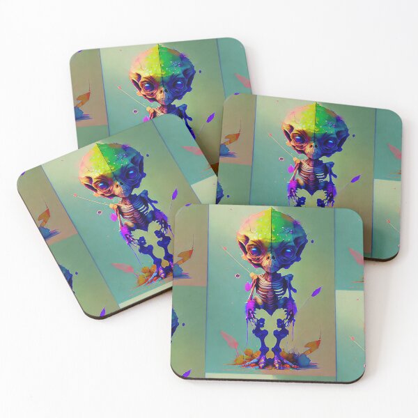 Item preview, Digital watercolor Alien skeleton designed and sold by LALO1000INK.
