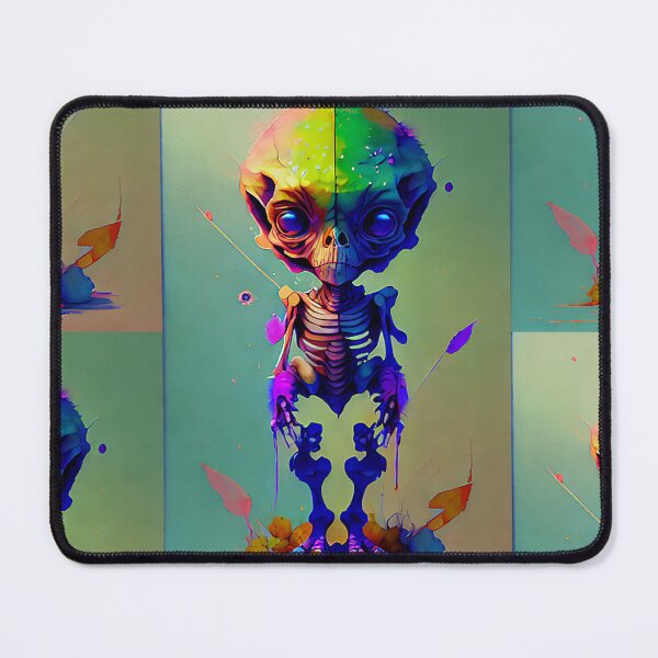 Item preview, Digital watercolor Alien skeleton designed and sold by LALO1000INK.