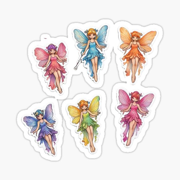 Item preview, Sticker Set of 6: Magical Tie-Dye Fairy  designed and sold by TrendyShopeyStop.