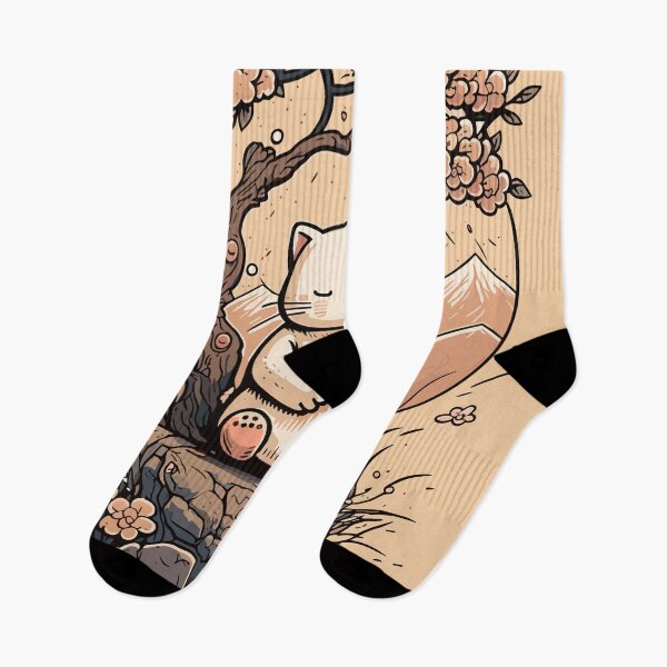 Item preview, cat sitting under the cherry tree designed and sold by syafamaisa3.