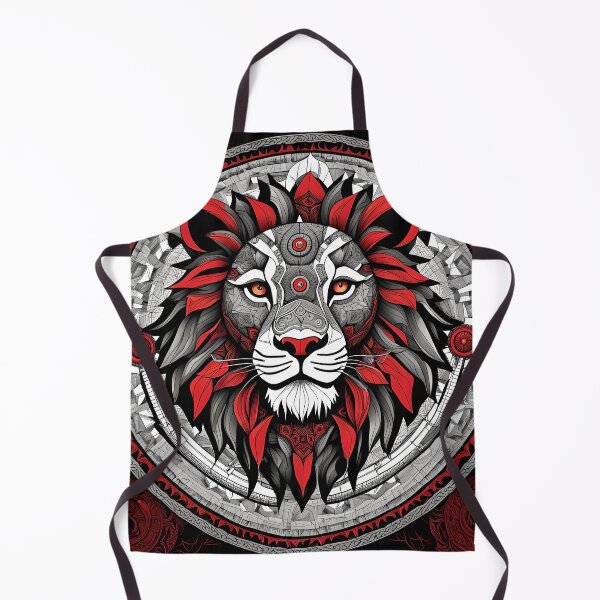 Artikelvorschau, Majestätisches rotes und schwarzes Löwen-Mandala entworfen und verkauft von MandalasShops.