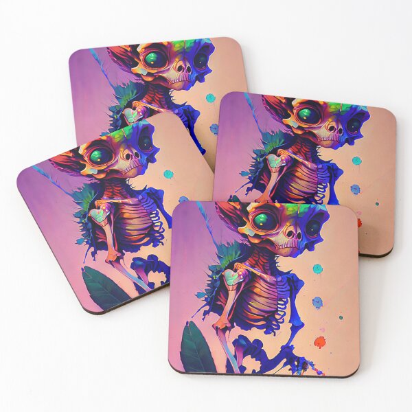 Item preview, Digital watercolor Alien skeleton designed and sold by LALO1000INK.