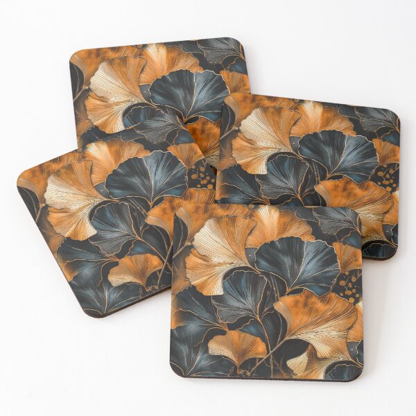Item preview, Dark orange gingko biloba leaves nature #pattern #nature designed and sold by JBJart.