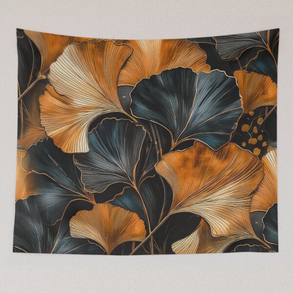 Item preview, Dark orange gingko biloba leaves nature #pattern #nature designed and sold by JBJart.