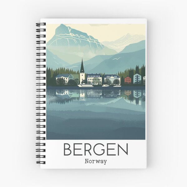 Item preview, A Vintage Travel Illustration of Bergen - Norway  designed and sold by GoodOldVintage.