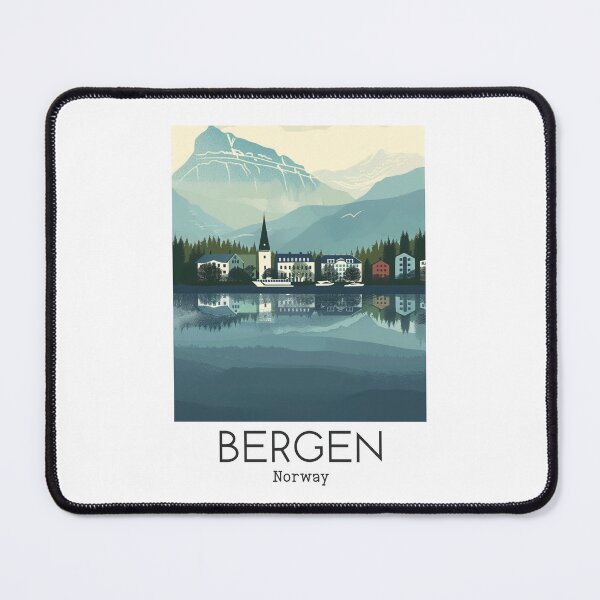 Item preview, A Vintage Travel Illustration of Bergen - Norway  designed and sold by GoodOldVintage.