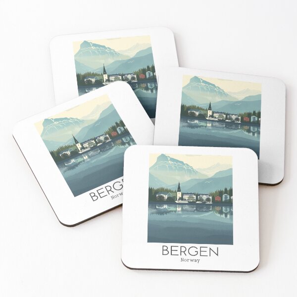 Item preview, A Vintage Travel Illustration of Bergen - Norway  designed and sold by GoodOldVintage.