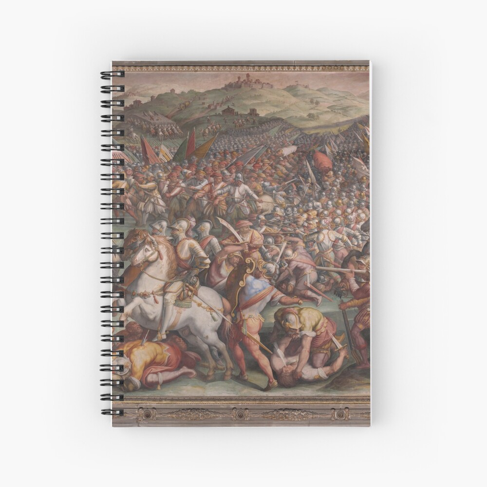 Classic Art The battle of Marciano in Val di Chiana By Giorgio Vasari Spiral Notebook