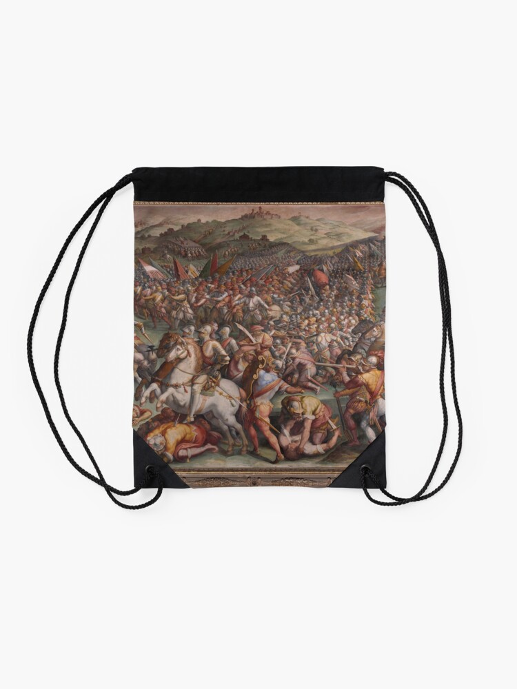 Alternate view of Classic Art The battle of Marciano in Val di Chiana By Giorgio Vasari Drawstring Bag