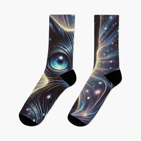 Item preview, Abstract Cosmic Cat with Starry Eyes designed and sold by Marinaso.