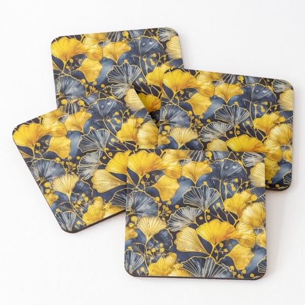 Item preview, Dark yellow gingko biloba leaves nature #pattern #nature designed and sold by JBJart.