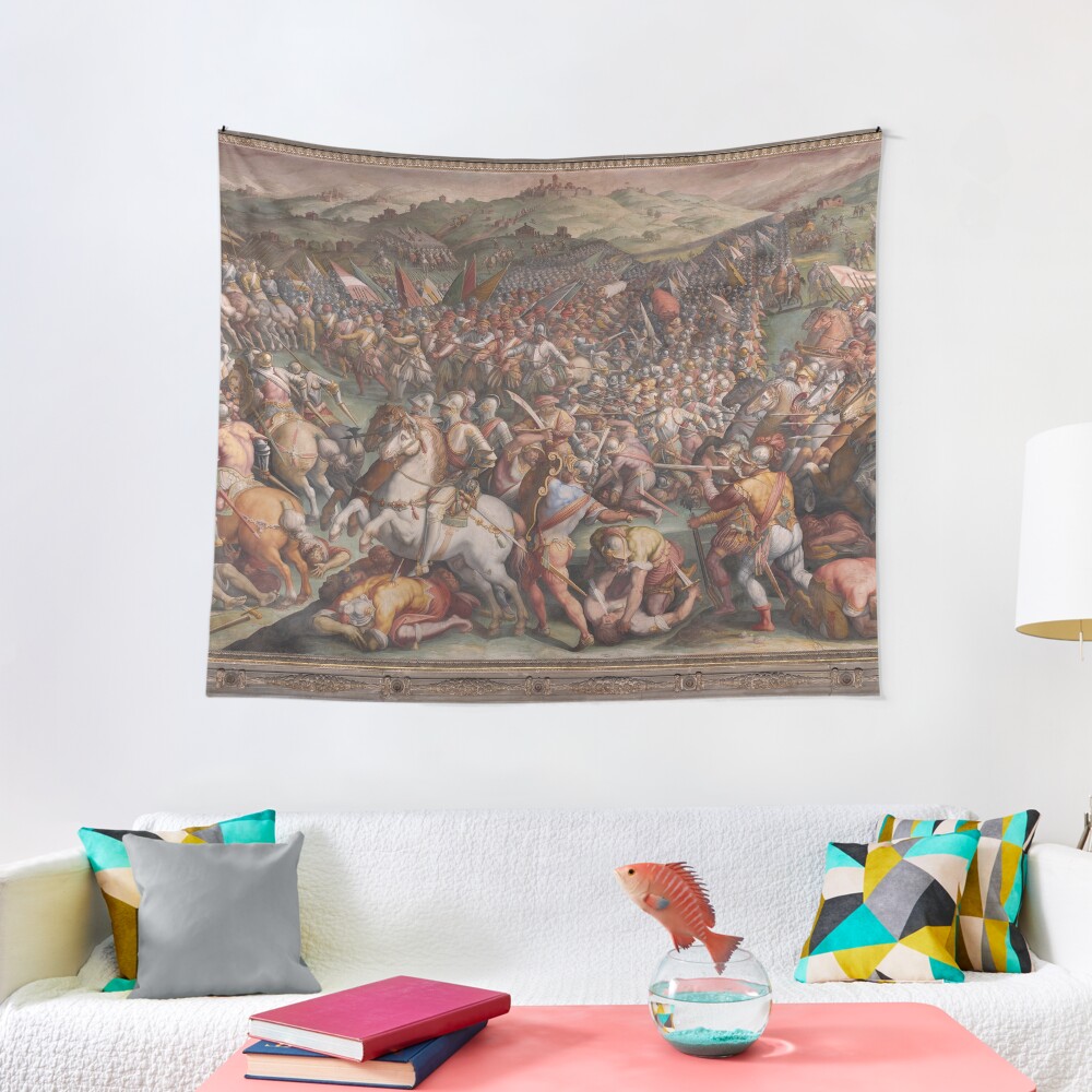 Classic Art The battle of Marciano in Val di Chiana By Giorgio Vasari Tapestry