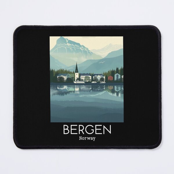 Item preview, A Vintage Travel Illustration of Bergen - Norway  designed and sold by GoodOldVintage.