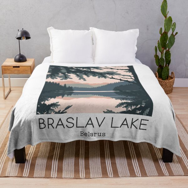 Item preview, A Vintage Travel Illustration of Braslav Lake - Belarus designed and sold by GoodOldVintage.