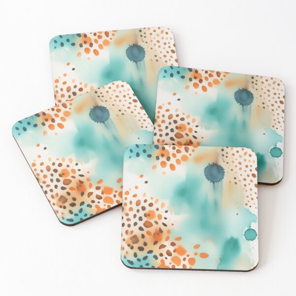 Item preview, Spotted print Teal golden brown  designed and sold by Roxburylane.