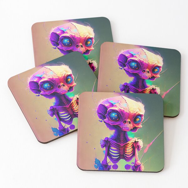 Item preview, Digital watercolor Alien skeleton designed and sold by LALO1000INK.