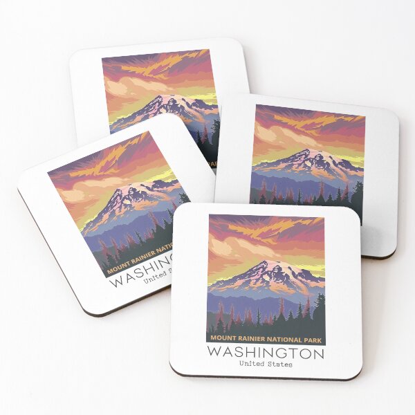 Item preview, A Vintage Travel Art of the Mount Rainier National Park - Washington - US  designed and sold by GoodOldVintage.