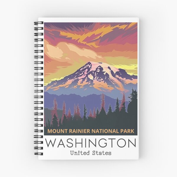 Item preview, A Vintage Travel Art of the Mount Rainier National Park - Washington - US  designed and sold by GoodOldVintage.