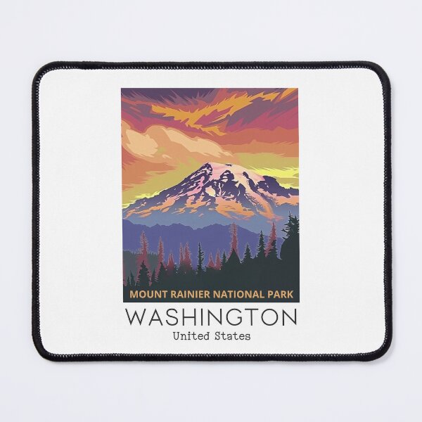 Item preview, A Vintage Travel Art of the Mount Rainier National Park - Washington - US  designed and sold by GoodOldVintage.