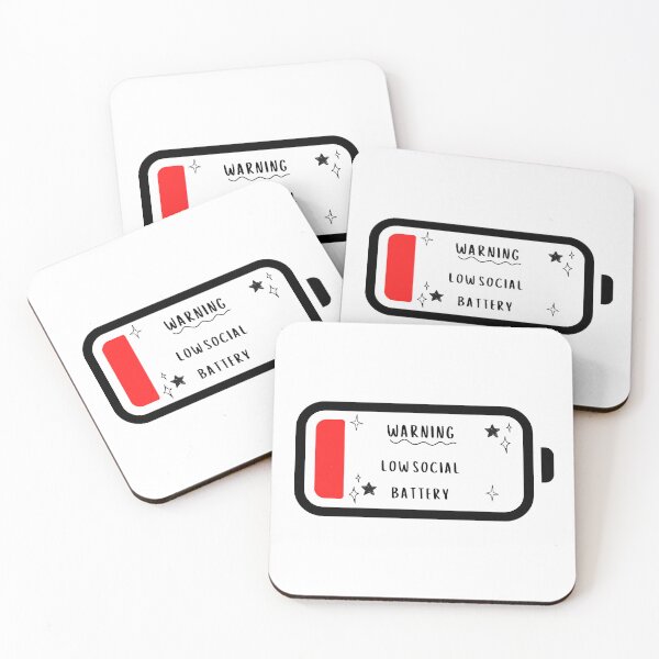 Item preview, warning low social battery icon  designed and sold by Spirit and Style.