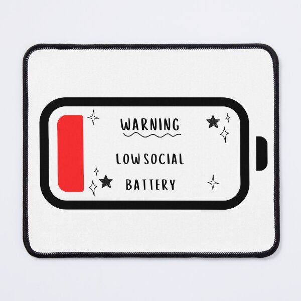 Item preview, warning low social battery icon designed and sold by Spirit and Style.