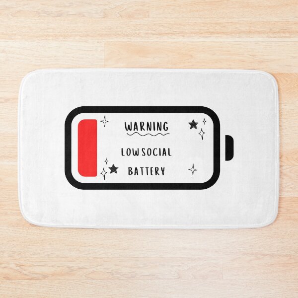 Item preview, warning low social battery icon  designed and sold by Spirit and Style.