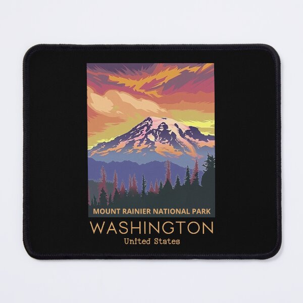 Item preview, A Vintage Travel Art of the Mount Rainier National Park - Washington - US  designed and sold by GoodOldVintage.