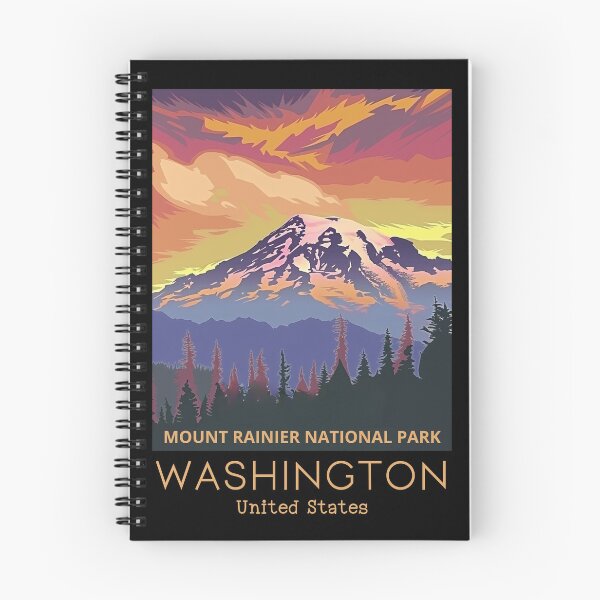 Item preview, A Vintage Travel Art of the Mount Rainier National Park - Washington - US  designed and sold by GoodOldVintage.