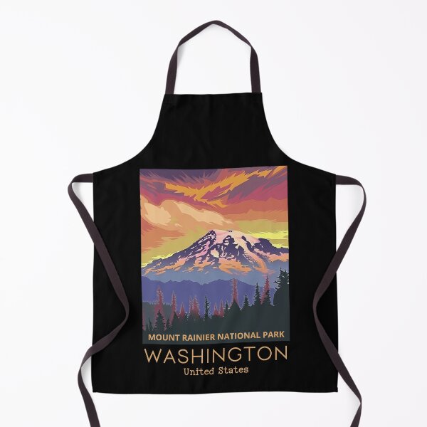 Item preview, A Vintage Travel Art of the Mount Rainier National Park - Washington - US designed and sold by GoodOldVintage.