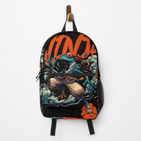 Item preview, Ninja Toad Frog Japanese Manga Anime Aesthetics Illustration Black designed and sold by InkyGenies.
