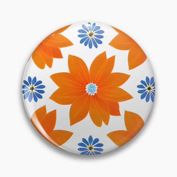 Item preview, Orange and Blue Flower, Floral Pattern designed and sold by Liza36designs.