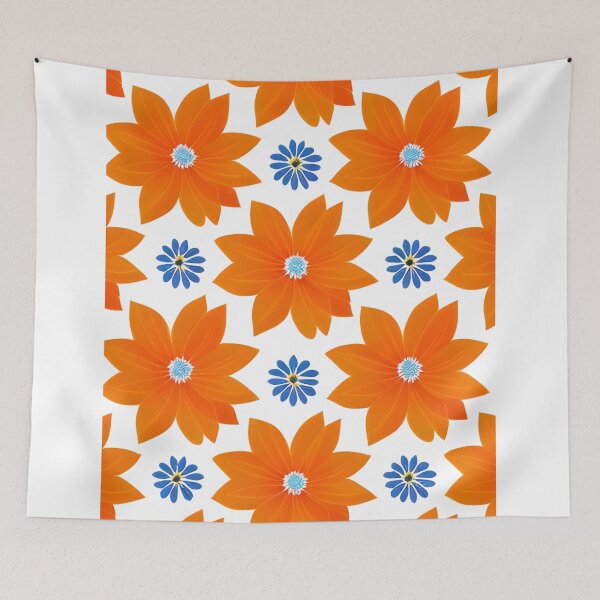 Item preview, Orange and Blue Flower, Floral Pattern designed and sold by Liza36designs.