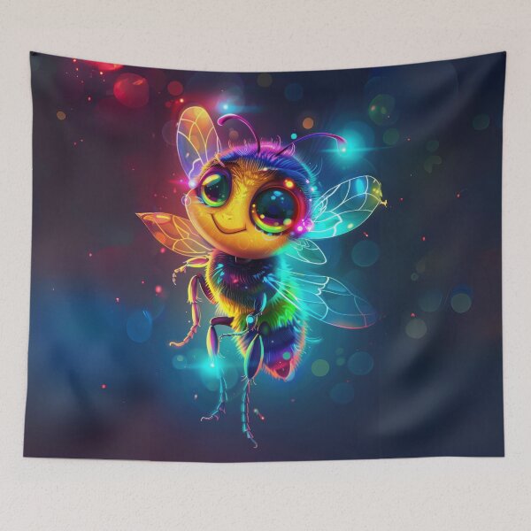 Item preview, Rainbow Glow Bee designed and sold by Sillytoe.