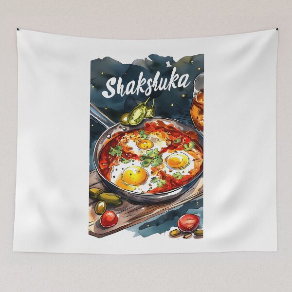 Item preview, Egg-cellent Generative AI Delight: The Flavorful Tradition of Arabic Shakshuka and the Vibrant Colors of Middle Eastern Food designed and sold by FUNqoosh.