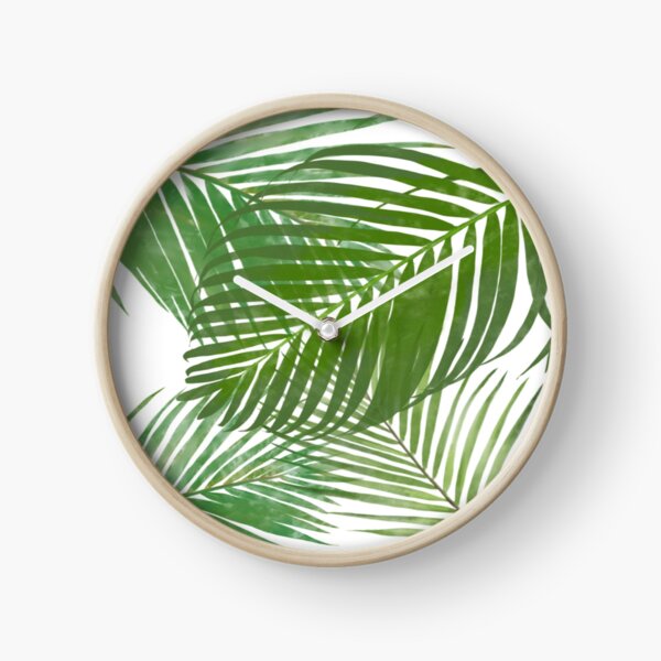 Tropical Palm leaves Clock