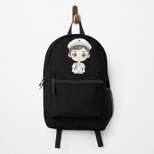 Item preview, Cute Kawaii Nurse With Stethoscope - Black designed and sold by AestheticArtHub.