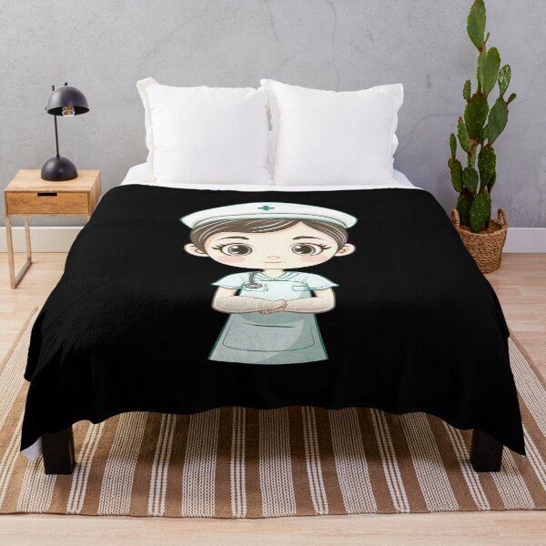 Item preview, Cute Kawaii Nurse With Stethoscope - Black designed and sold by AestheticArtHub.