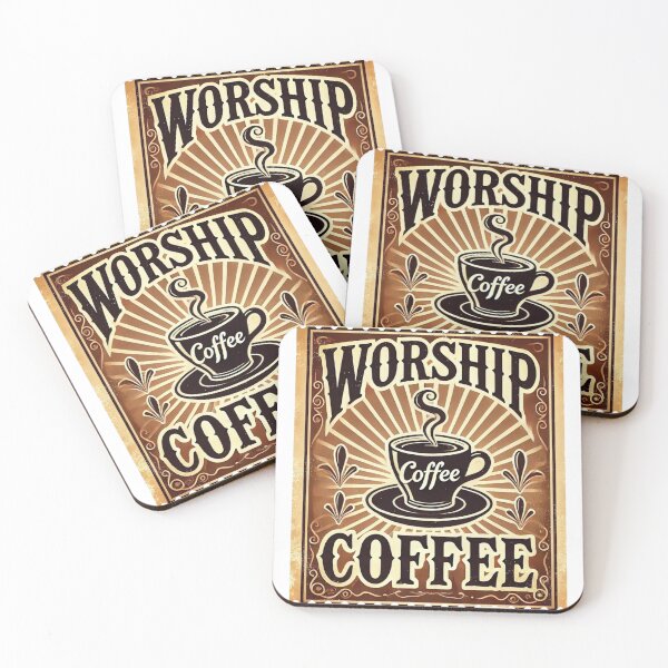 Item preview, Worship Coffee vintage poster designed and sold by Dago345.