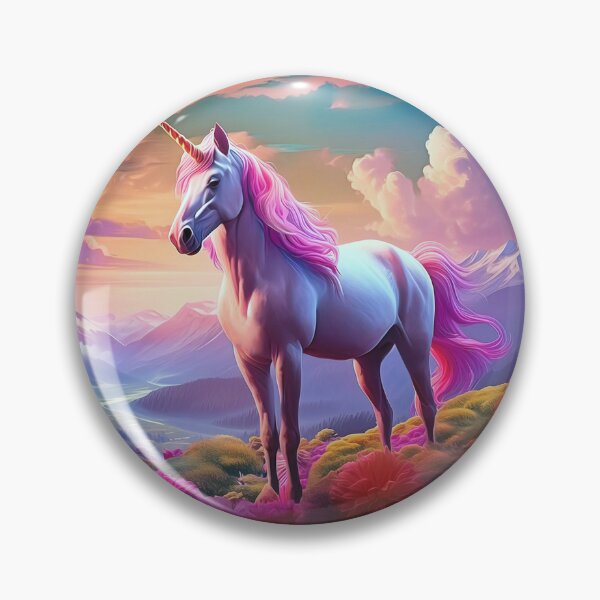Artikelvorschau, Kitschiges Einhorn in kitschiger Landschaft entworfen und verkauft von JoanNinjaHen.