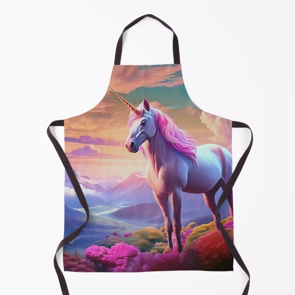 Item preview, Kitschy Unicorn in a kitschy landscape designed and sold by JoanNinjaHen.